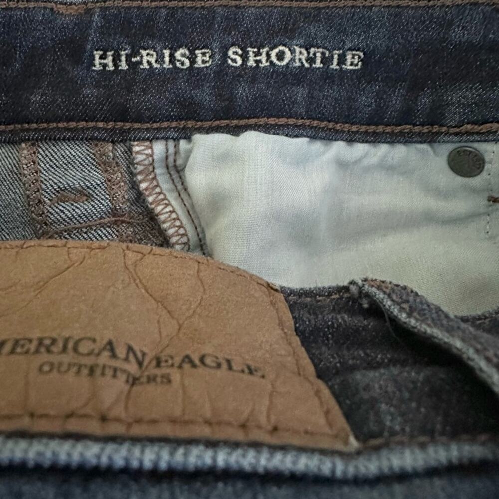 American Eagle Jean Next Level Stretch Hi Rise Shortie Shorts Distressed Size 0 - Picture 5 of 12